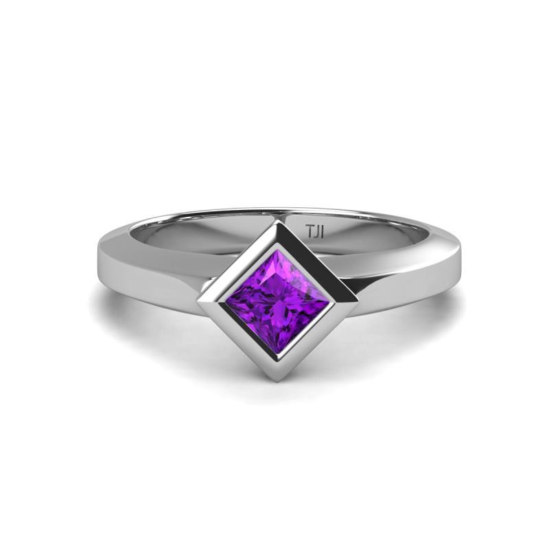 Emilia 6.00 mm Princess Cut Amethyst Solitaire Engagement Ring 