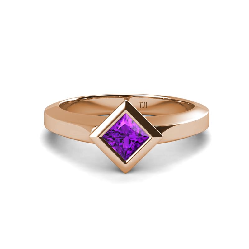 Emilia 6.00 mm Princess Cut Amethyst Solitaire Engagement Ring 