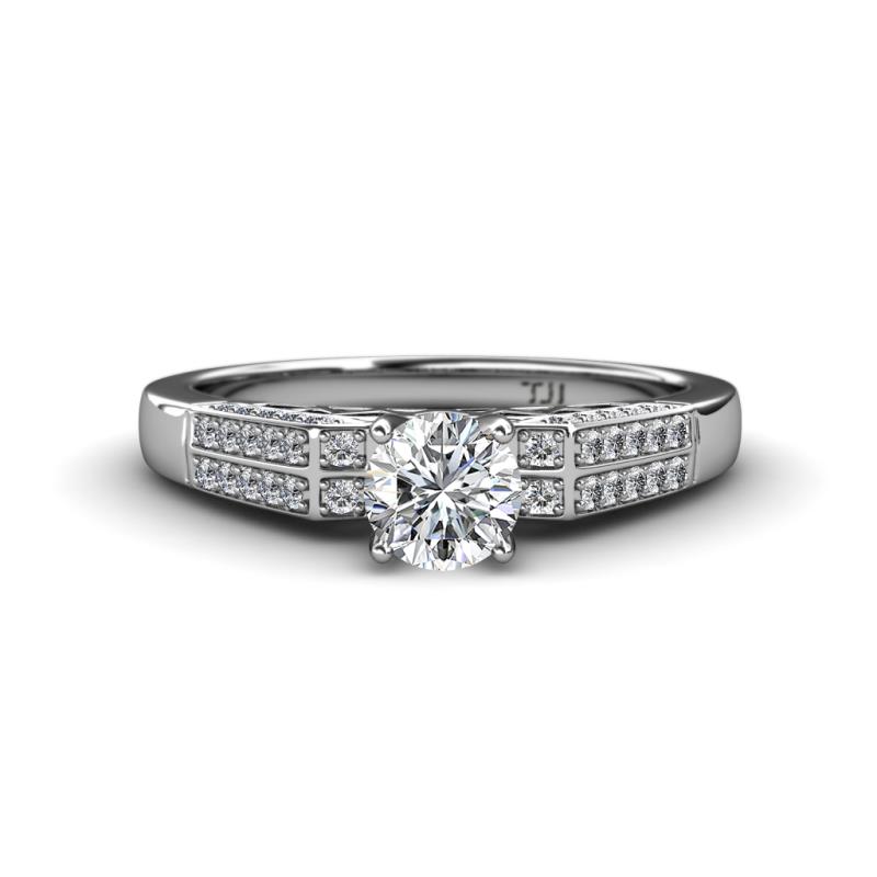 Meira Classic Round Diamond Engagement Ring 