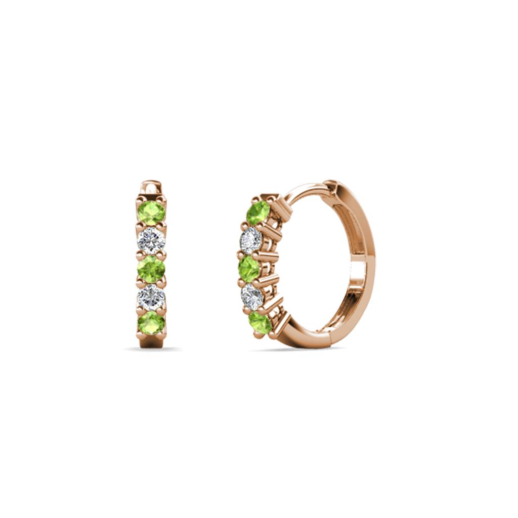 Aricia Petite Peridot and Lab Grown Diamond Hoop Earrings 