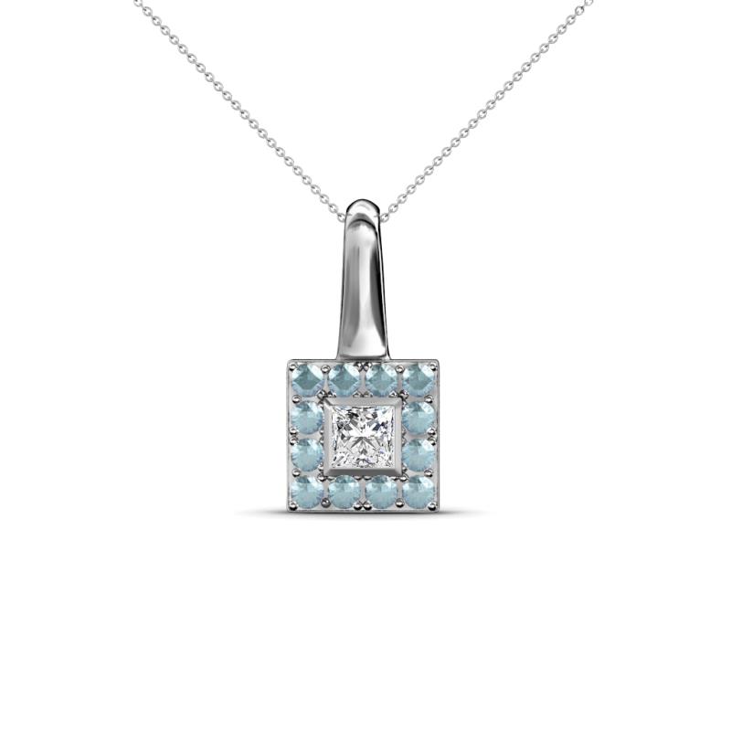 Angela Aquamarine and Diamond Pendant 