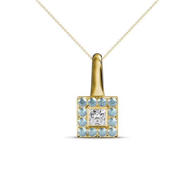 Angela Aquamarine and Diamond Pendant 