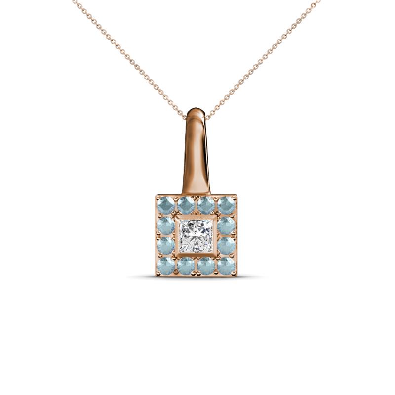Angela Aquamarine and Diamond Pendant 