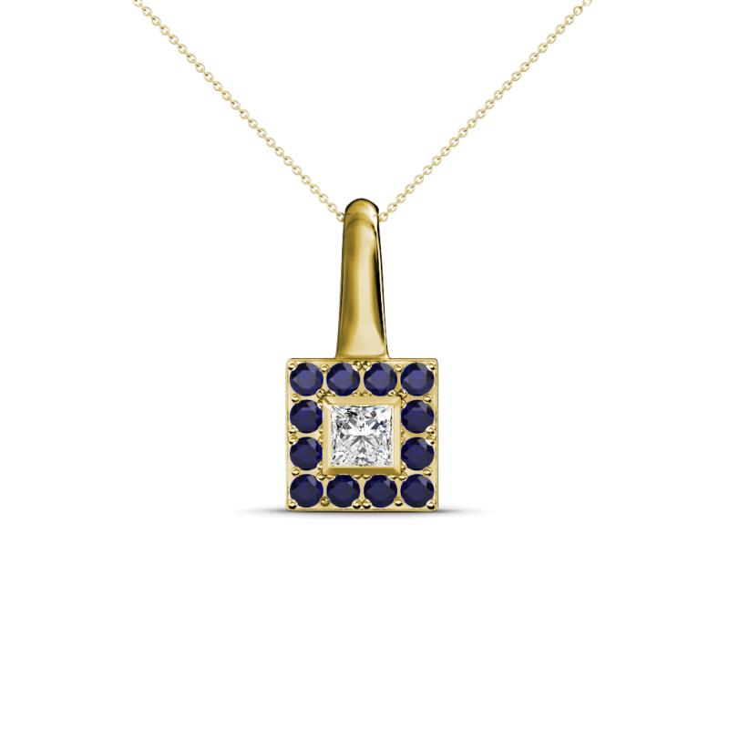 Angela Blue Sapphire and Diamond Pendant 