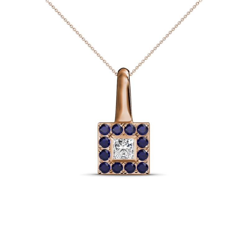 Angela Blue Sapphire and Diamond Pendant 