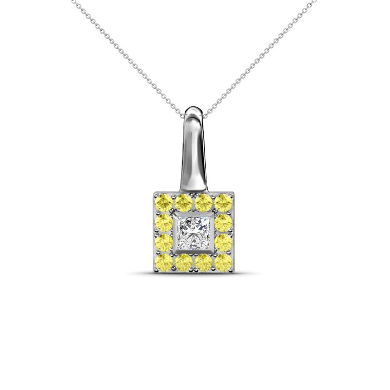 Angela Yellow Sapphire and Diamond Pendant 