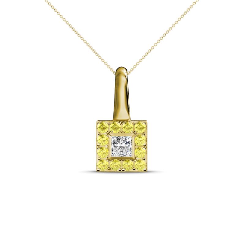 Angela Yellow Sapphire and Diamond Pendant 