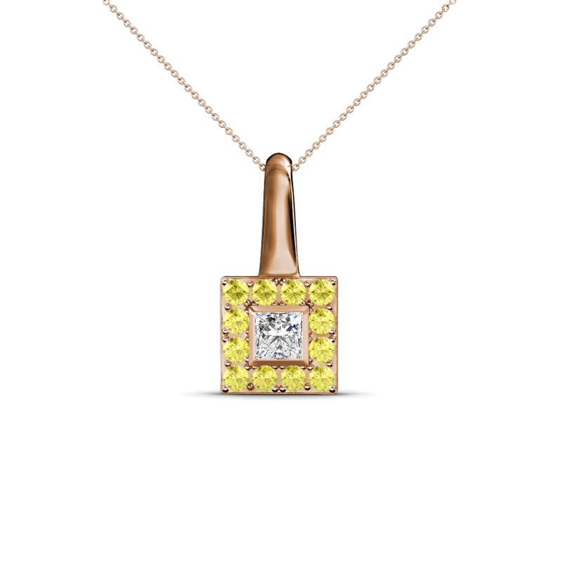 Angela Yellow Sapphire and Diamond Pendant 