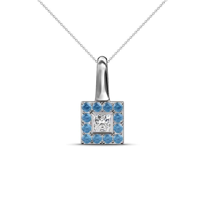 Angela Blue Topaz and Diamond Pendant 