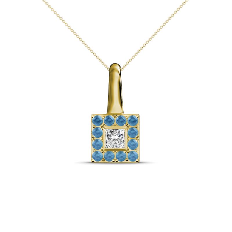 Angela Blue Topaz and Diamond Pendant 