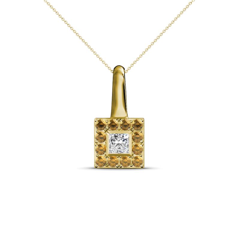 Angela Citrine and Diamond Pendant 