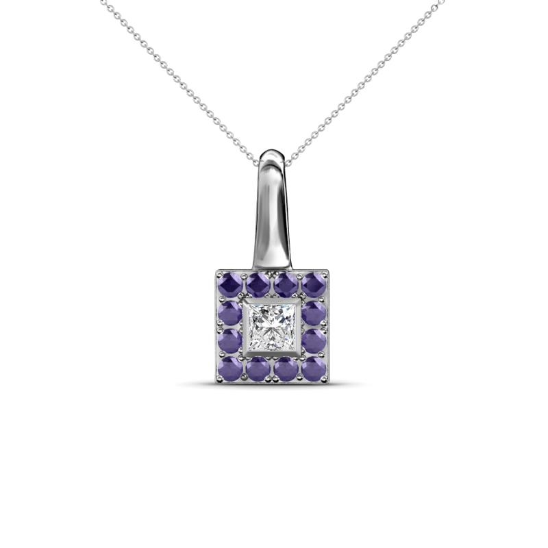 Angela Iolite and Diamond Pendant 