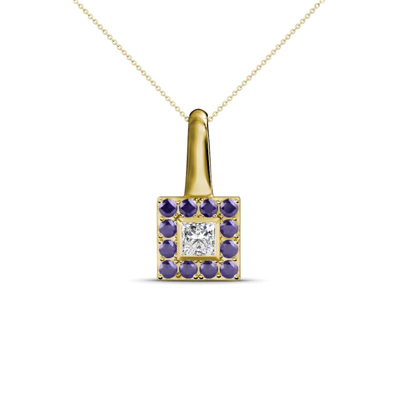Angela Iolite and Diamond Pendant 
