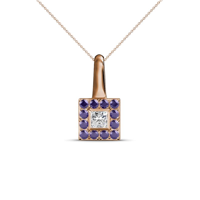 Angela Iolite and Diamond Pendant 