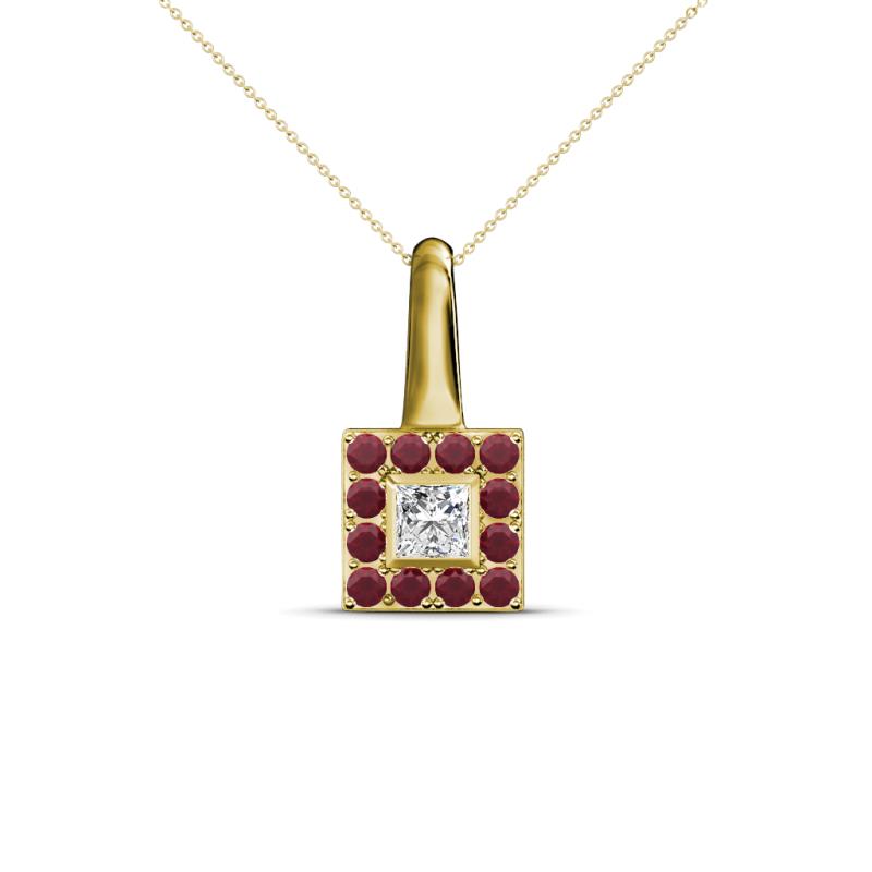Angela Red Garnet and Diamond Pendant 