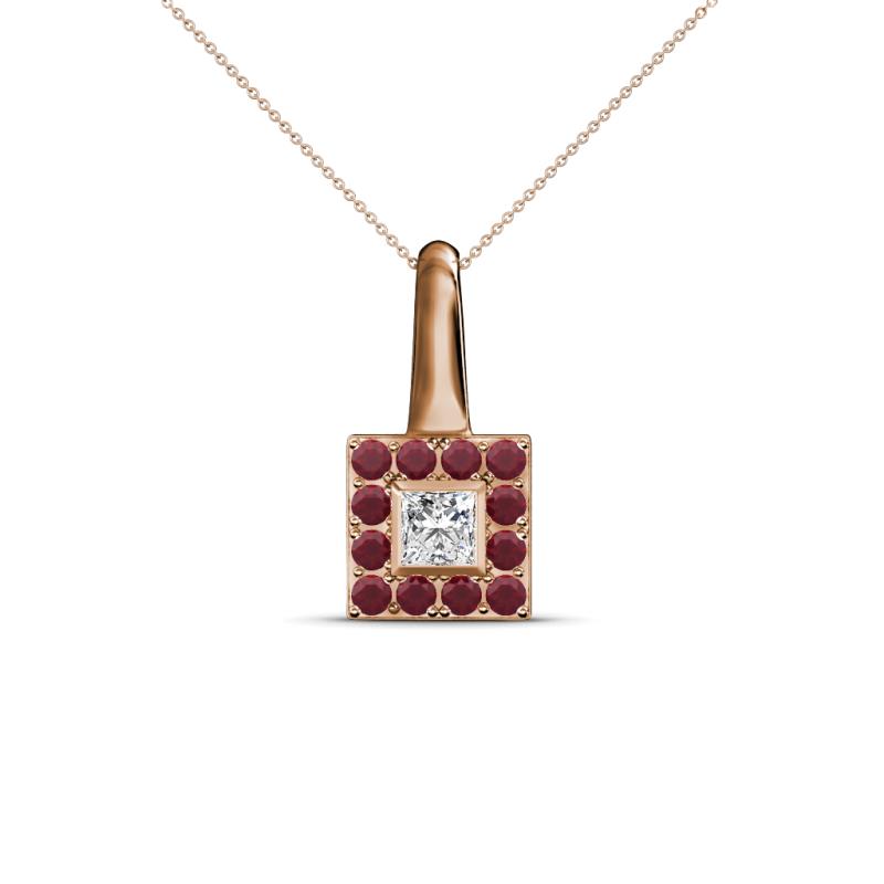 Angela Red Garnet and Diamond Pendant 