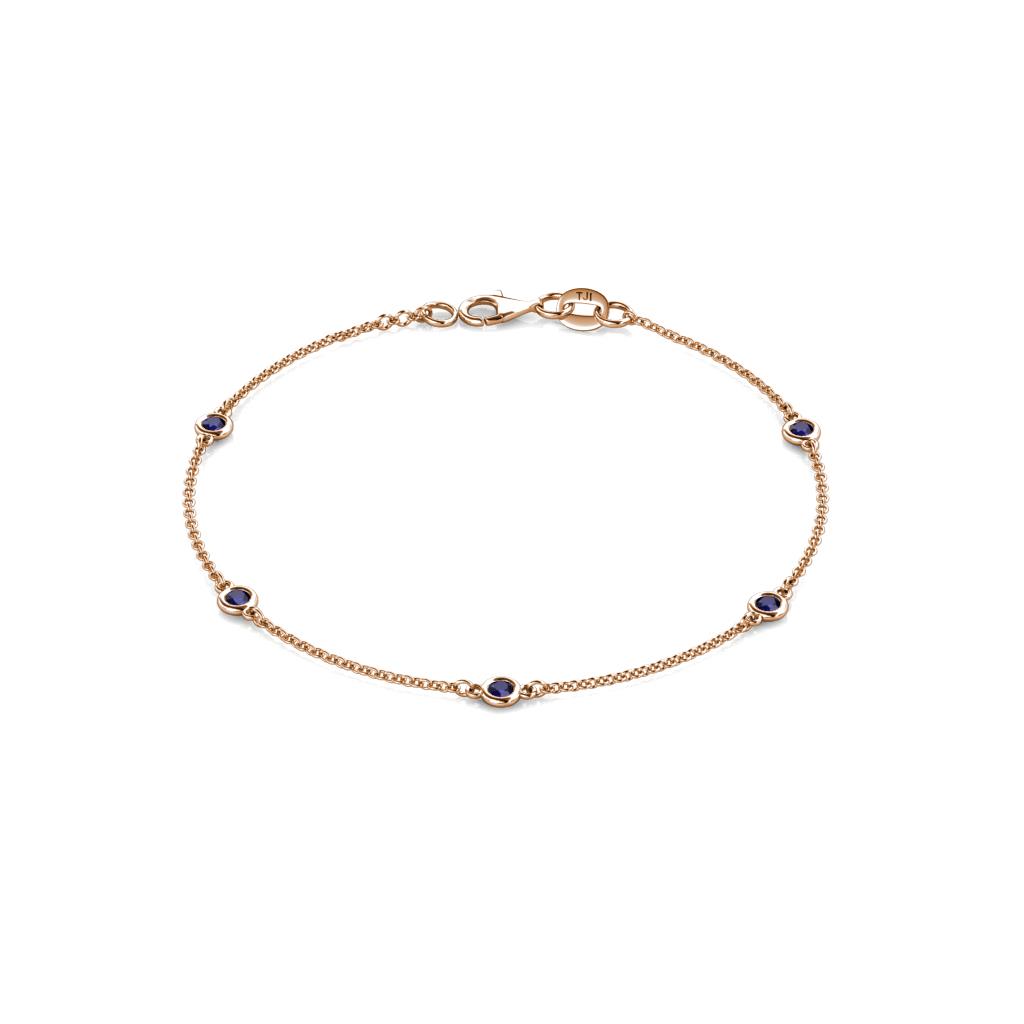 Aizza (5 Stn/2.7mm) Blue Sapphire Station Bracelet 