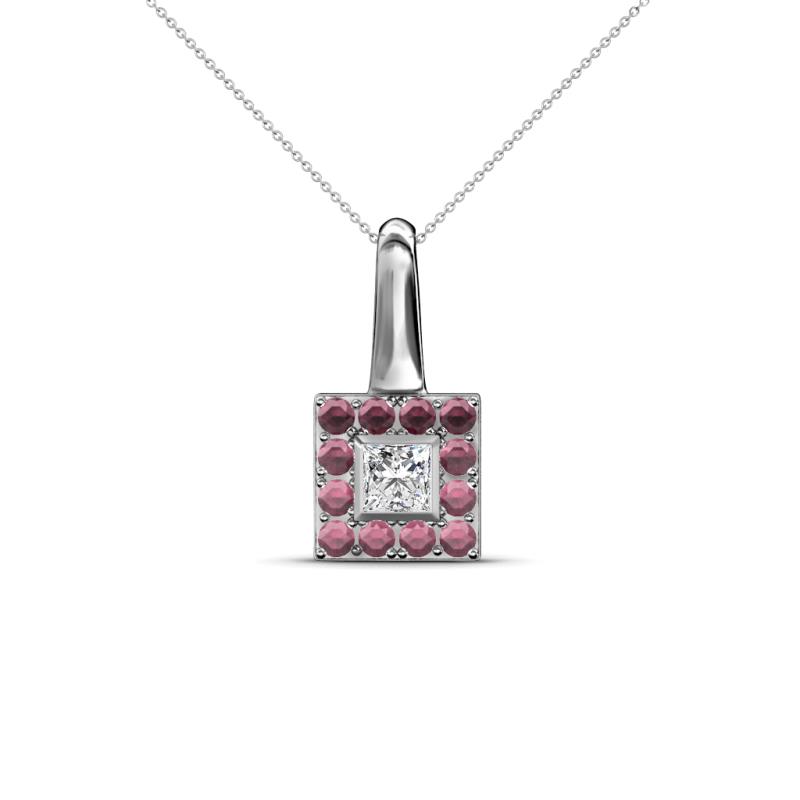 Angela Rhodolite Garnet and Diamond Pendant 