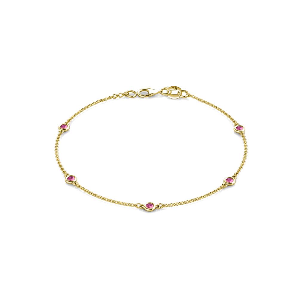 Aizza (5 Stn/2.7mm) Pink Sapphire Station Bracelet 