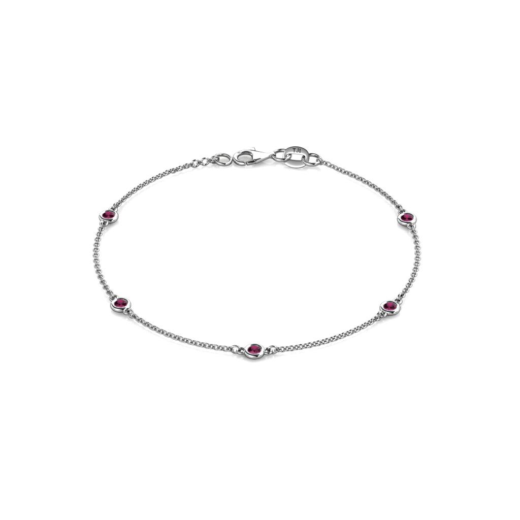 Aizza (5 Stn/2.7mm) Ruby Station Bracelet 