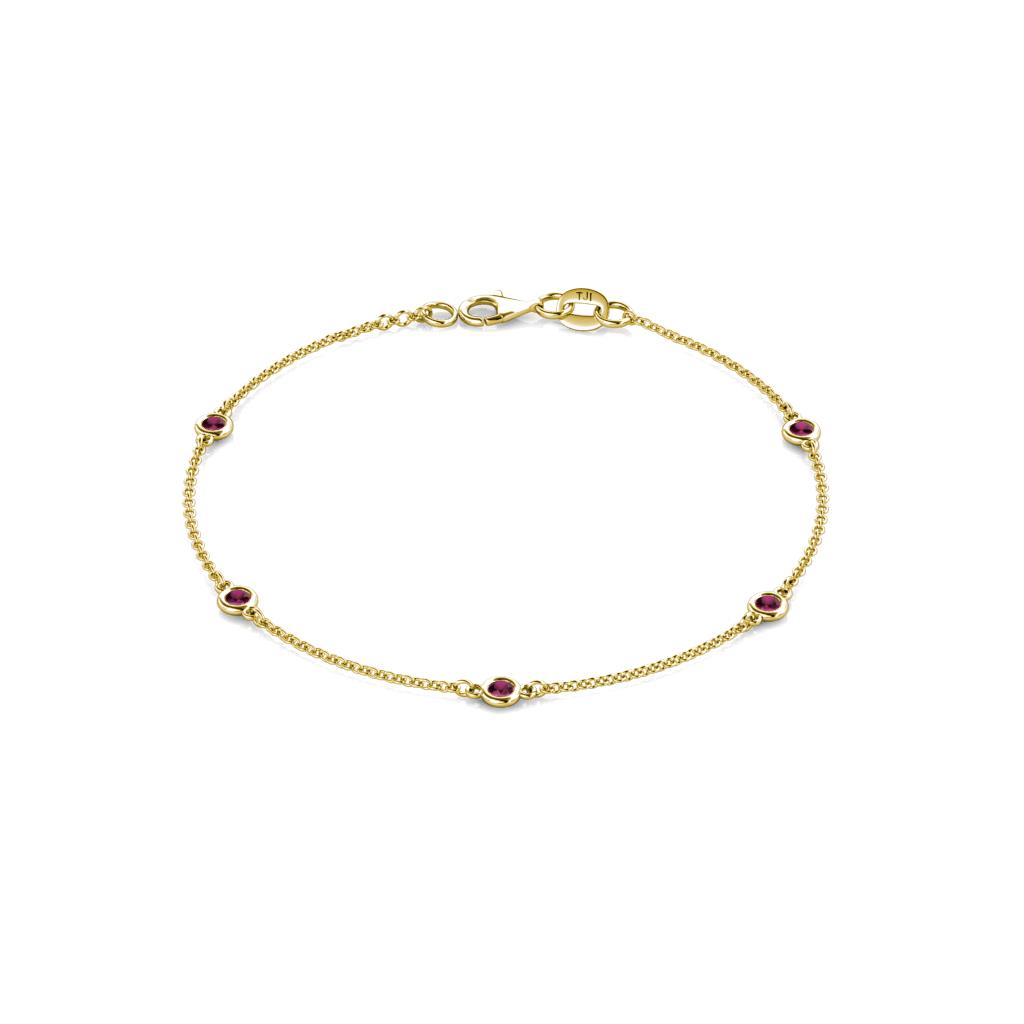 Aizza (5 Stn/2.7mm) Ruby Station Bracelet 