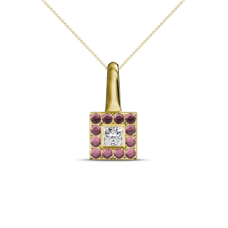 Angela Rhodolite Garnet and Diamond Pendant 