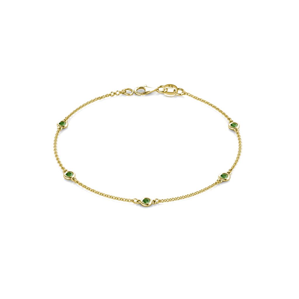 Aizza (5 Stn/2.7mm) Green Garnet Station Bracelet 