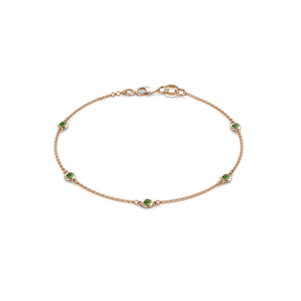 Aizza (5 Stn/2.7mm) Green Garnet Station Bracelet 