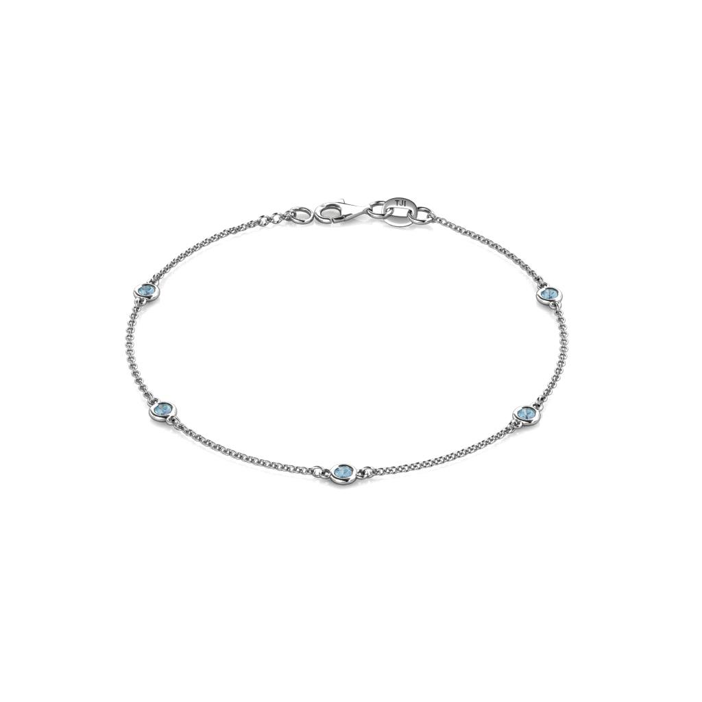 Aizza (5 Stn/2.7mm) Aquamarine Station Bracelet 