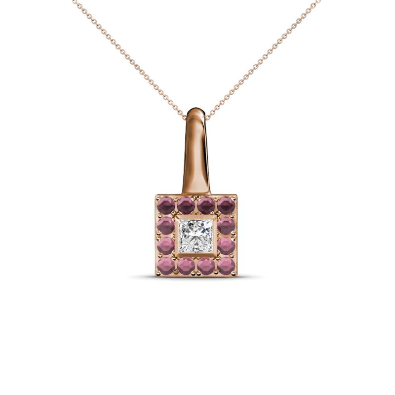 Angela Rhodolite Garnet and Diamond Pendant 