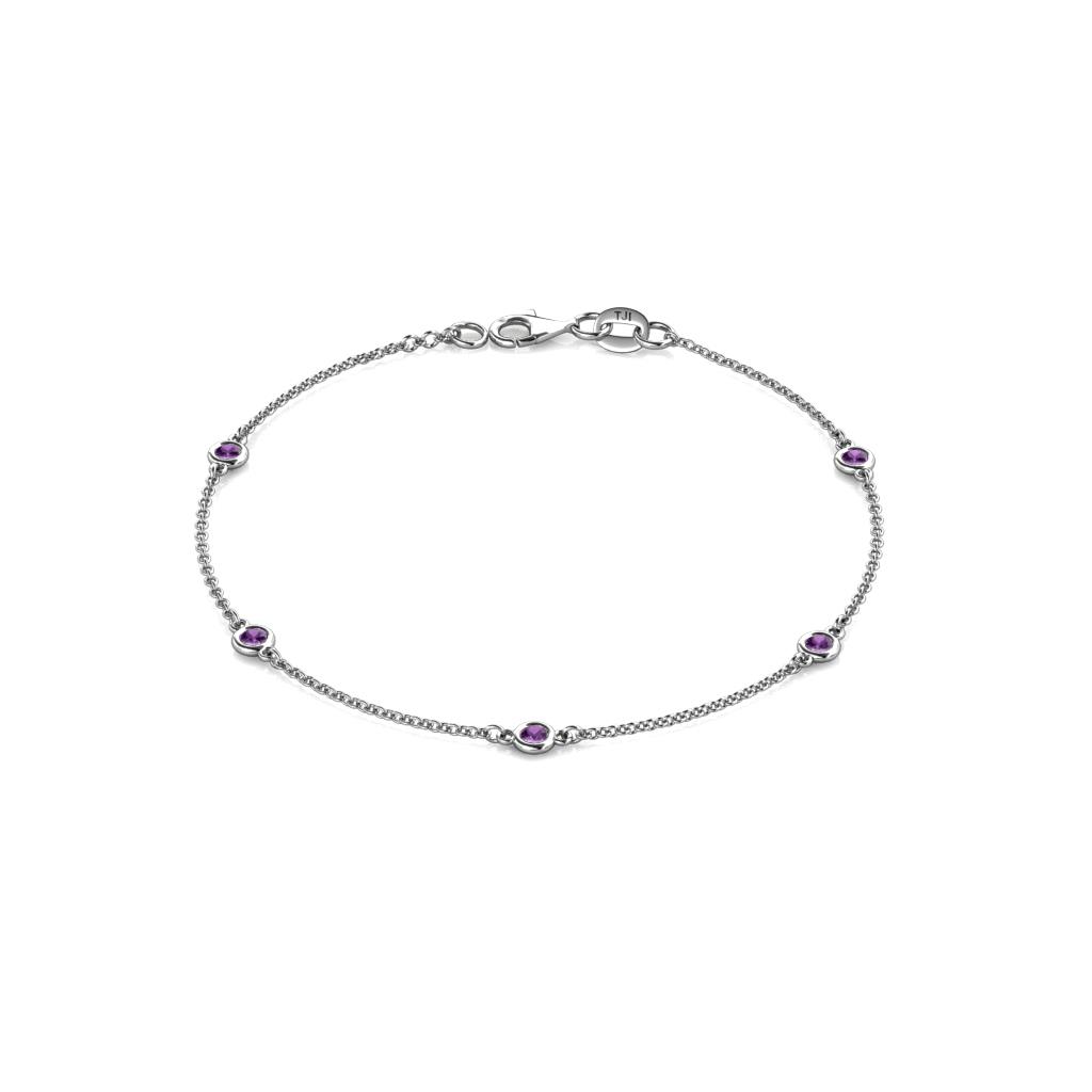 Aizza (5 Stn/2.7mm) Amethyst Station Bracelet 