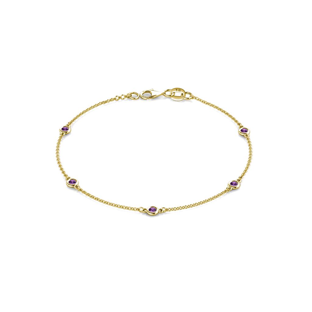 Aizza (5 Stn/2.7mm) Amethyst Station Bracelet 