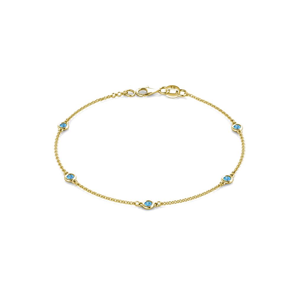 Aizza (5 Stn/2.7mm) Blue Topaz Station Bracelet 