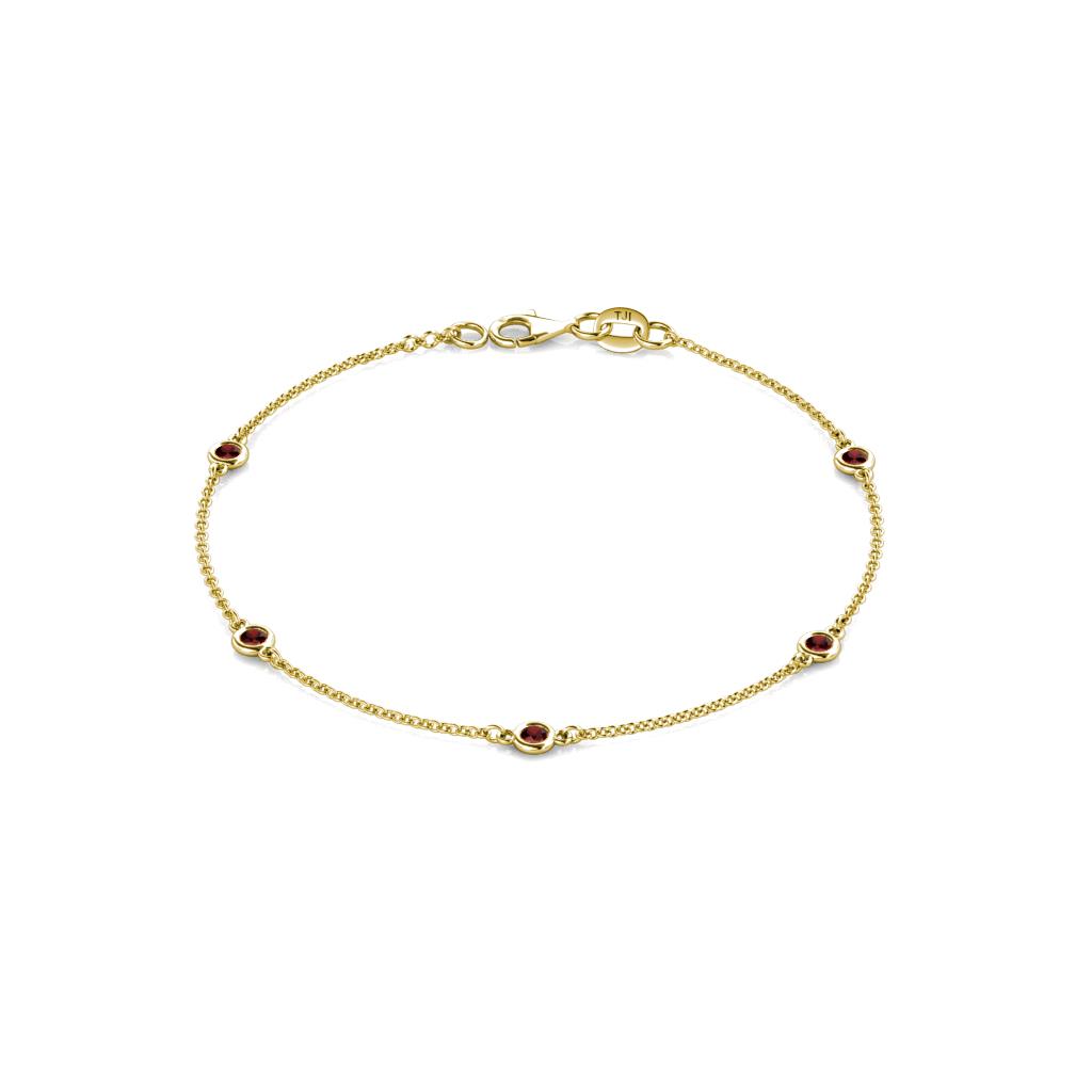 Aizza (5 Stn/2.7mm) Red Garnet Station Bracelet 
