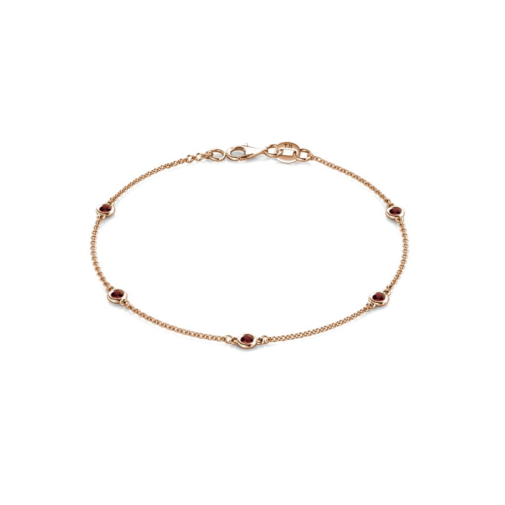 Aizza (5 Stn/2.7mm) Red Garnet Station Bracelet 