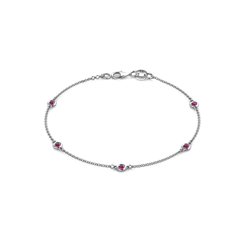 Aizza (5 Stn/2.7mm) Rhodolite Garnet Station Bracelet 
