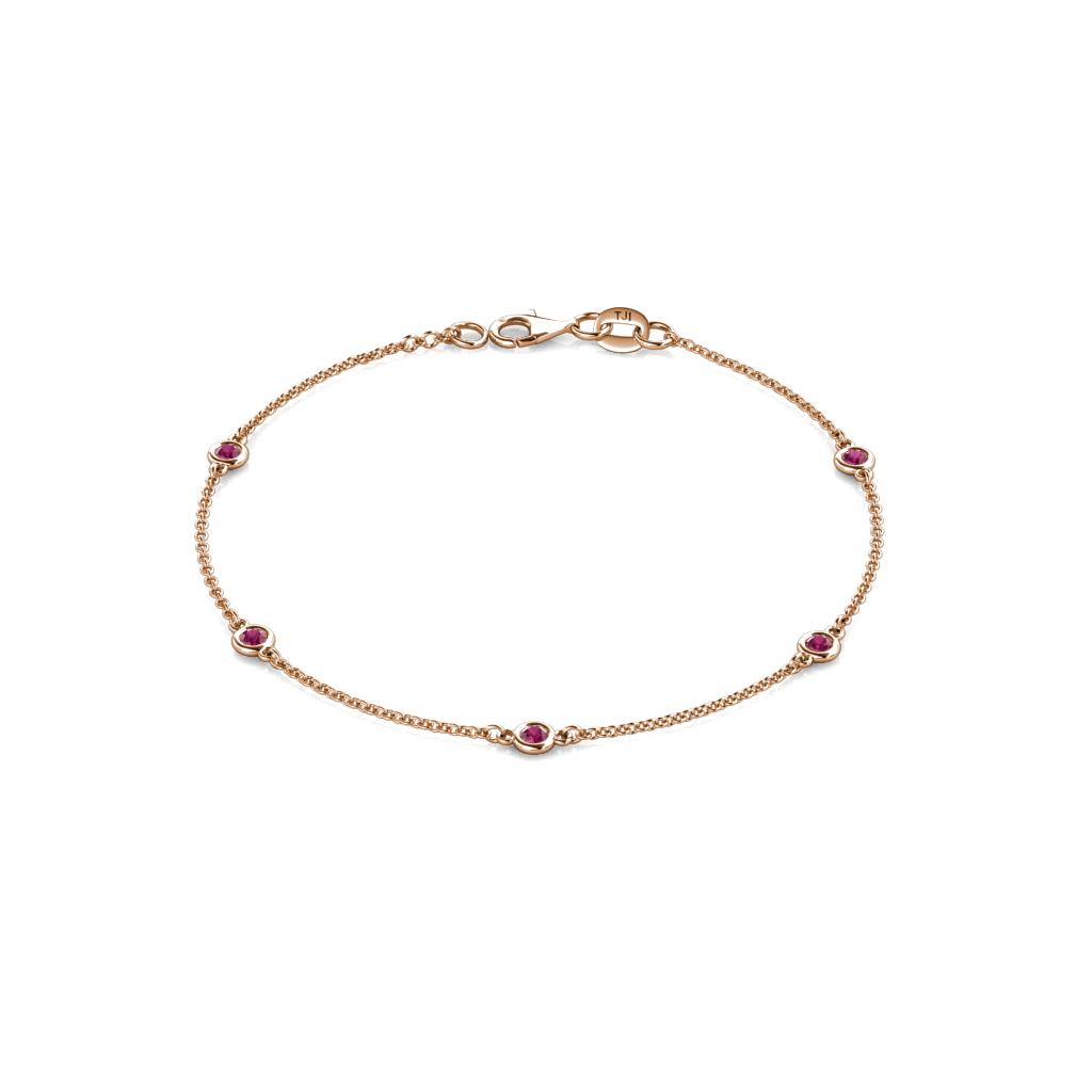 Aizza (5 Stn/2.7mm) Rhodolite Garnet Station Bracelet 