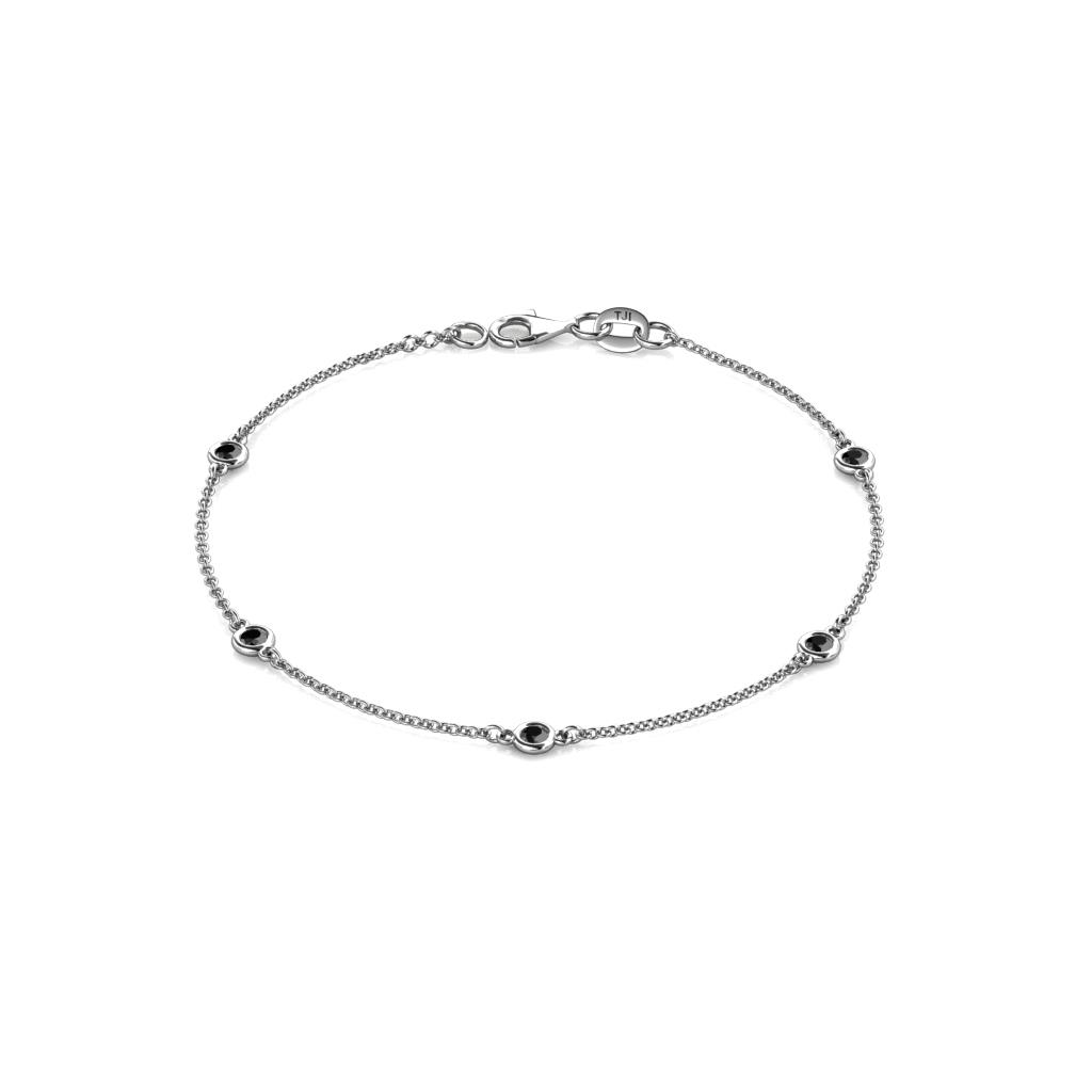 Aizza (5 Stn/2.7mm) Black Diamond Station Bracelet 