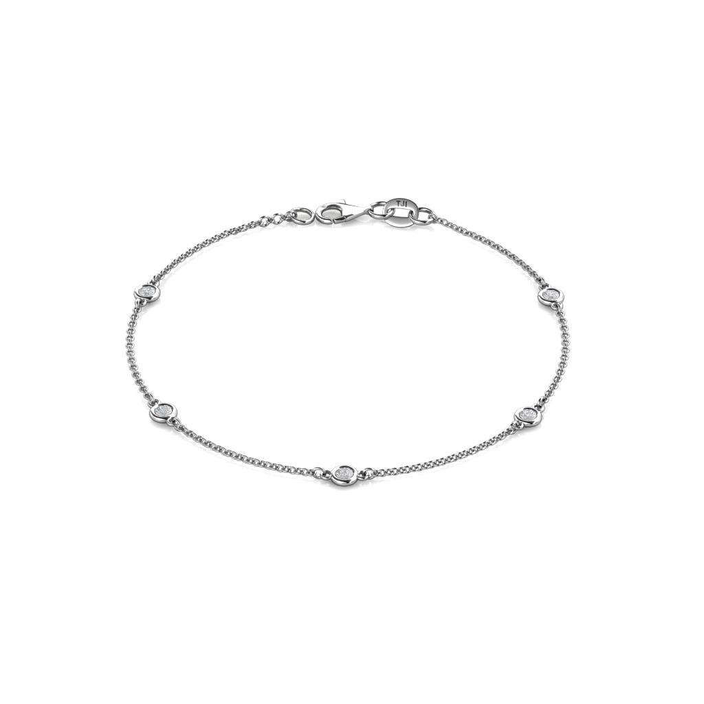 Aizza (5 Stn/2.7mm) White Sapphire Station Bracelet 
