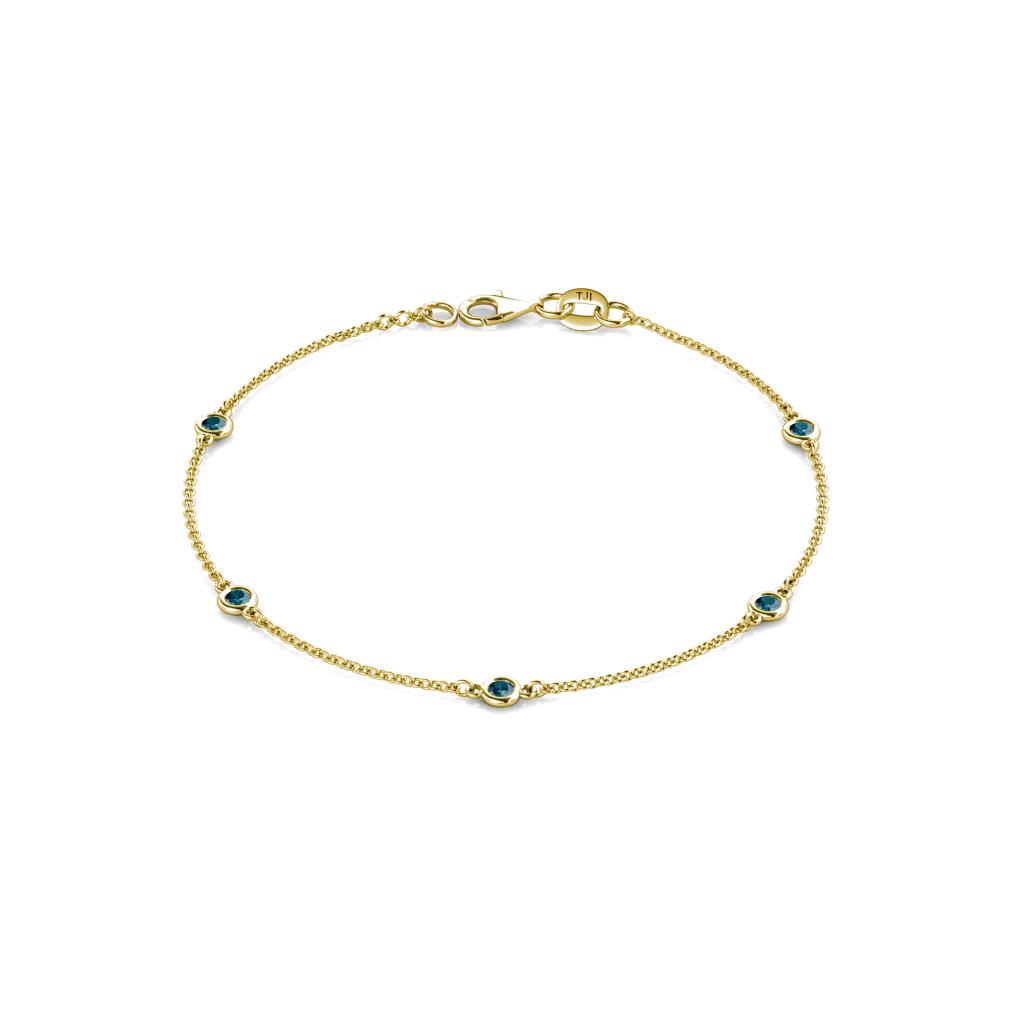 Aizza (5 Stn/2.7mm) Blue Diamond Station Bracelet 
