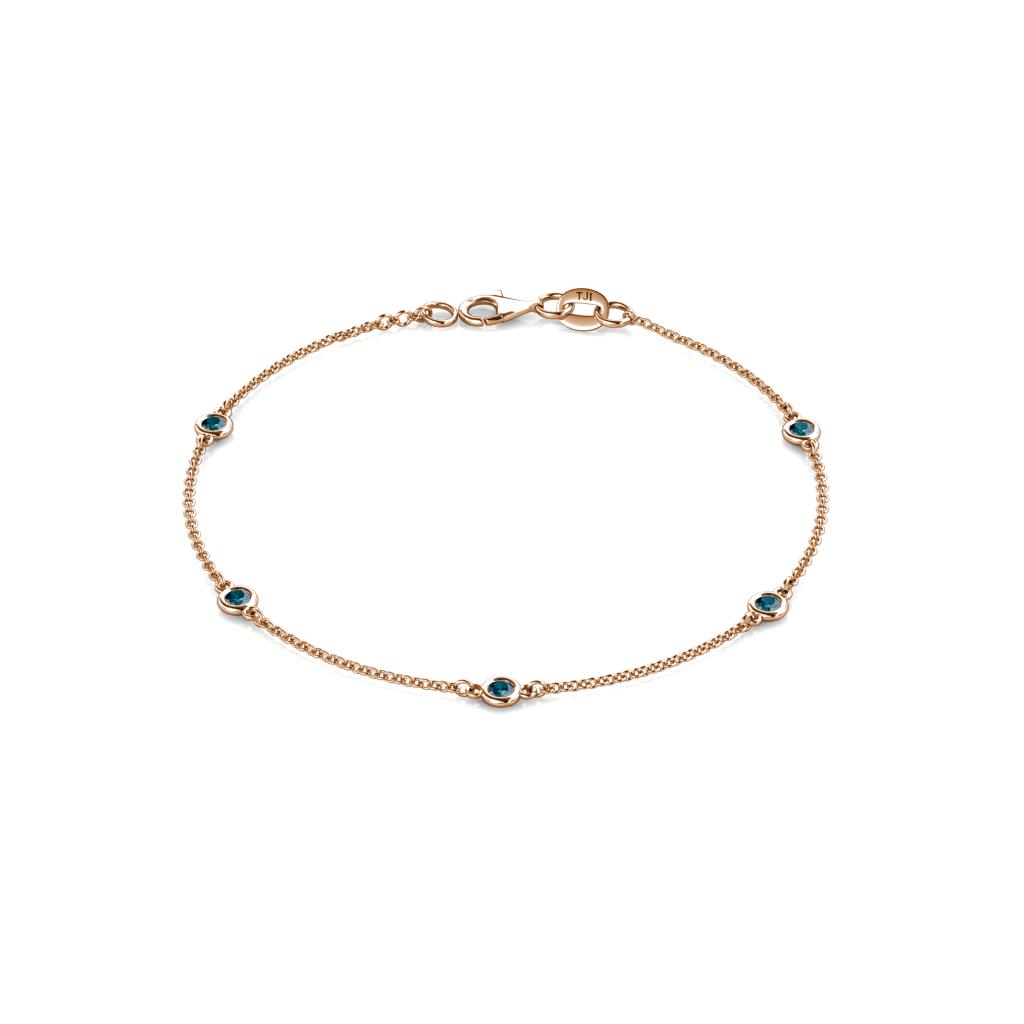 Aizza (5 Stn/2.7mm) Blue Diamond Station Bracelet 