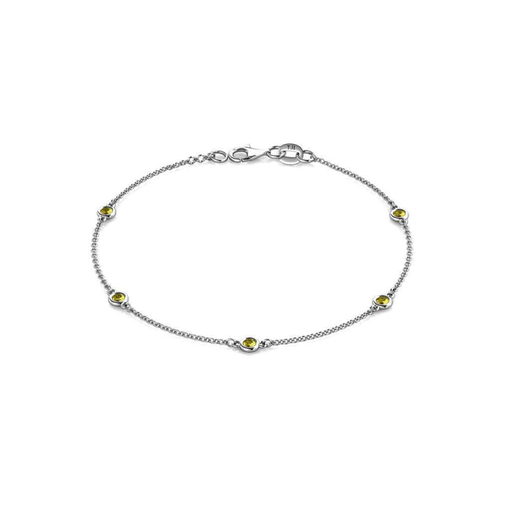 Aizza (5 Stn/2.7mm) Yellow Diamond Station Bracelet 