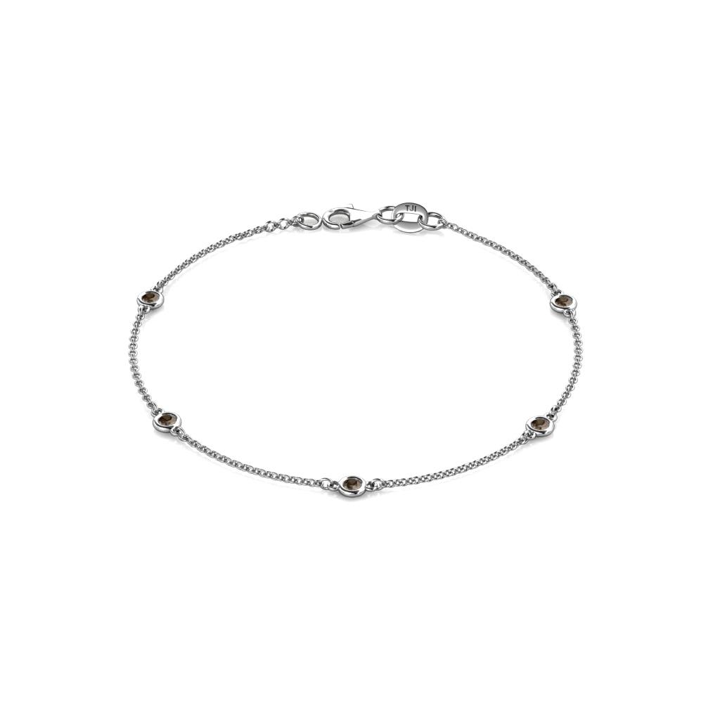 Aizza (5 Stn/2.7mm) Smoky Quartz Station Bracelet 