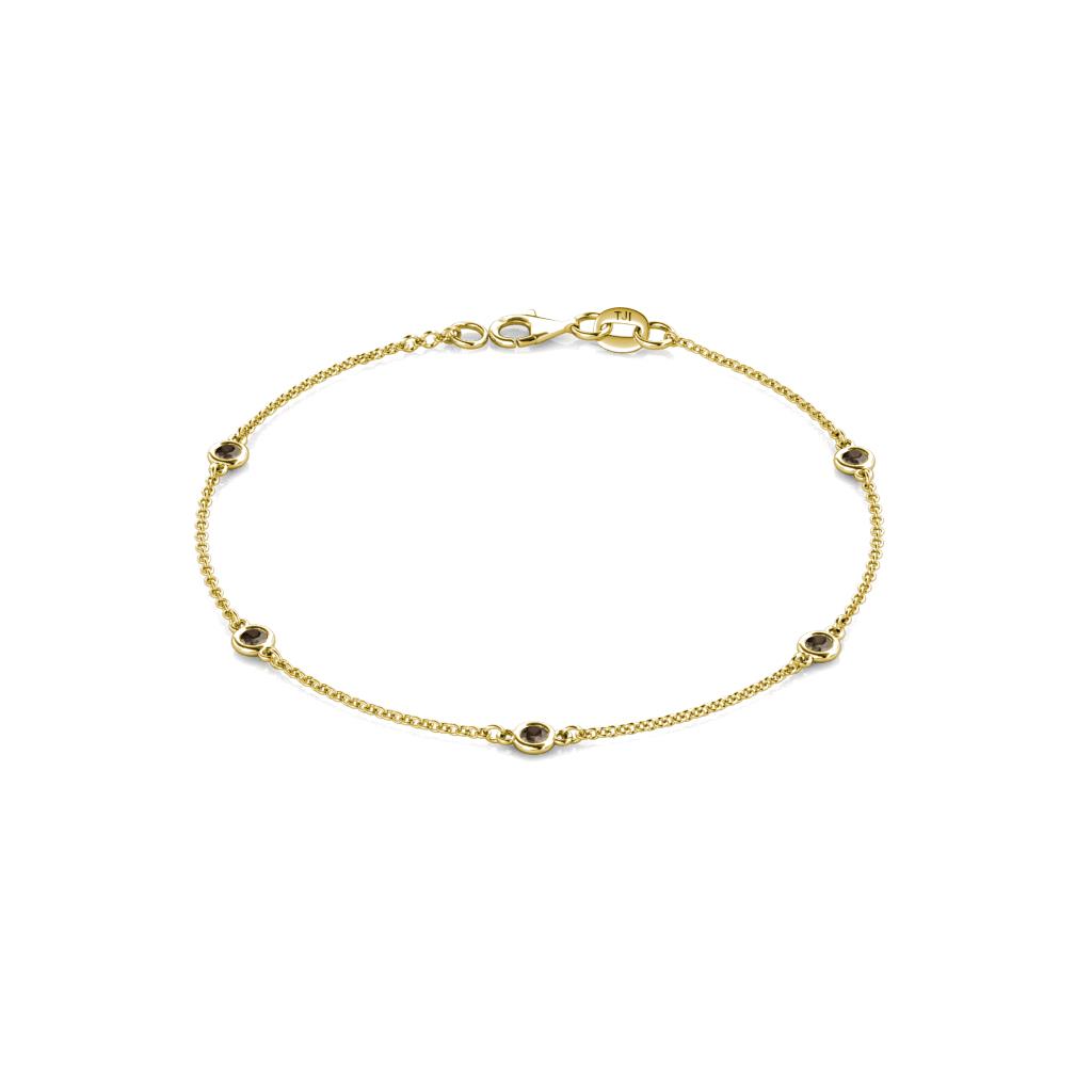 Aizza (5 Stn/2.7mm) Smoky Quartz Station Bracelet 