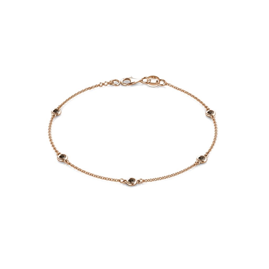 Aizza (5 Stn/2.7mm) Smoky Quartz Station Bracelet 