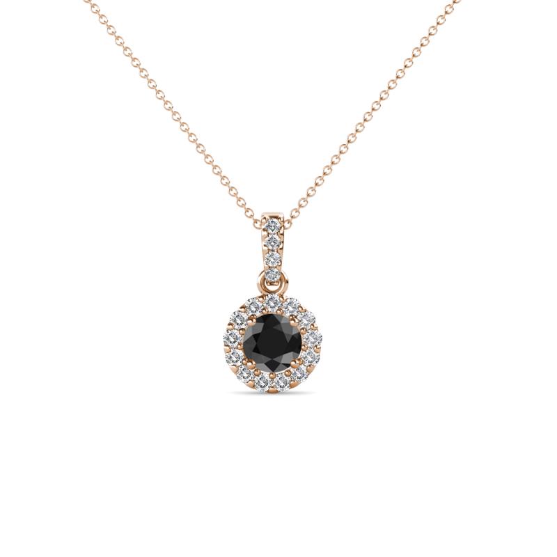 Azaria Black and White Diamond Halo Pendant 