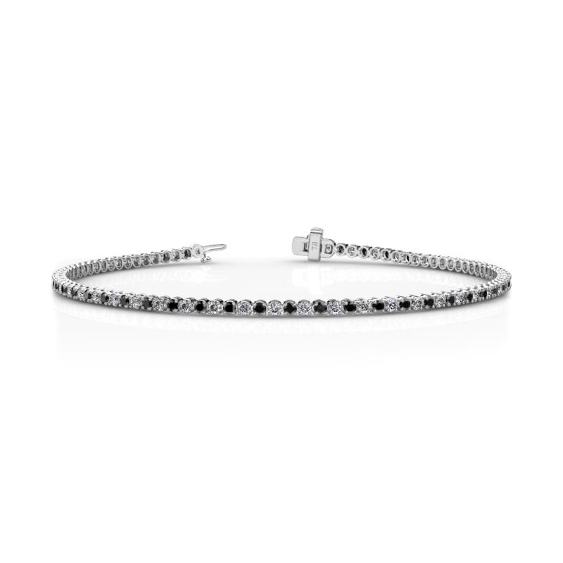 Izarra 1.7 mm Black and White Diamond Eternity Tennis Bracelet 