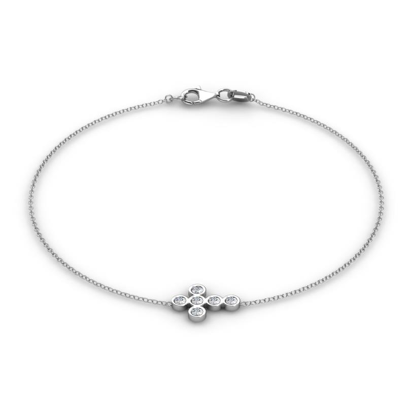 Lenci Round Diamond Cross Chain Bracelet 