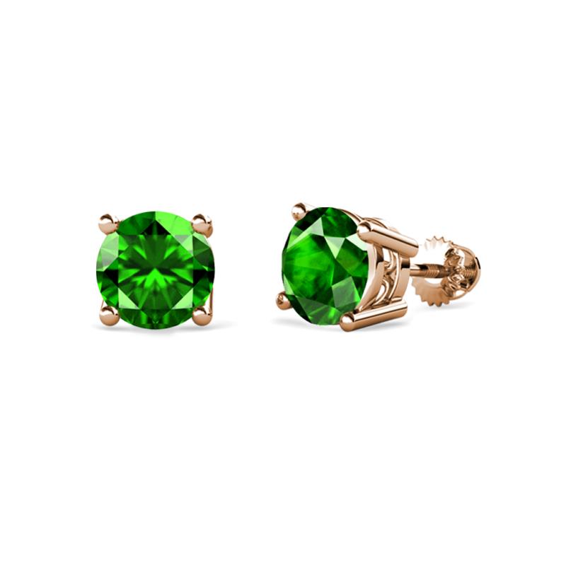 Alina Green Garnet (5mm) Solitaire Stud Earrings 