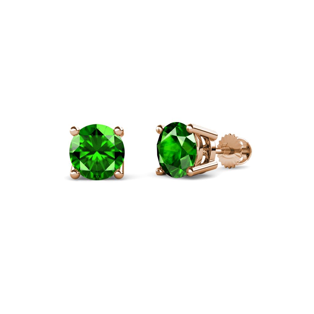 Alina Green Garnet (4mm) Solitaire Stud Earrings 
